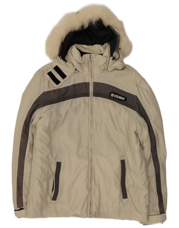 Colmar Ανδρικό μπουφάν σκι με κουκούλα IT 46 Small Beige Colourblock