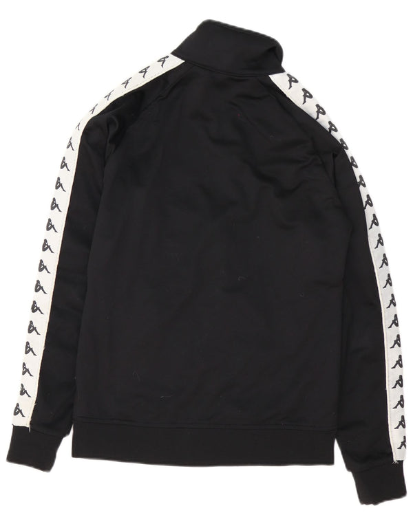 Kappa Womens Graphic Tracksuit Top Jacket UK 12 Medium Black Colourblock