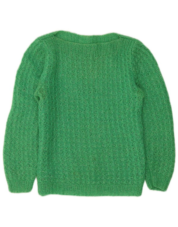 Vintage γυναικείο πουλόβερ με λαιμόκοψη UK 10 Small Green