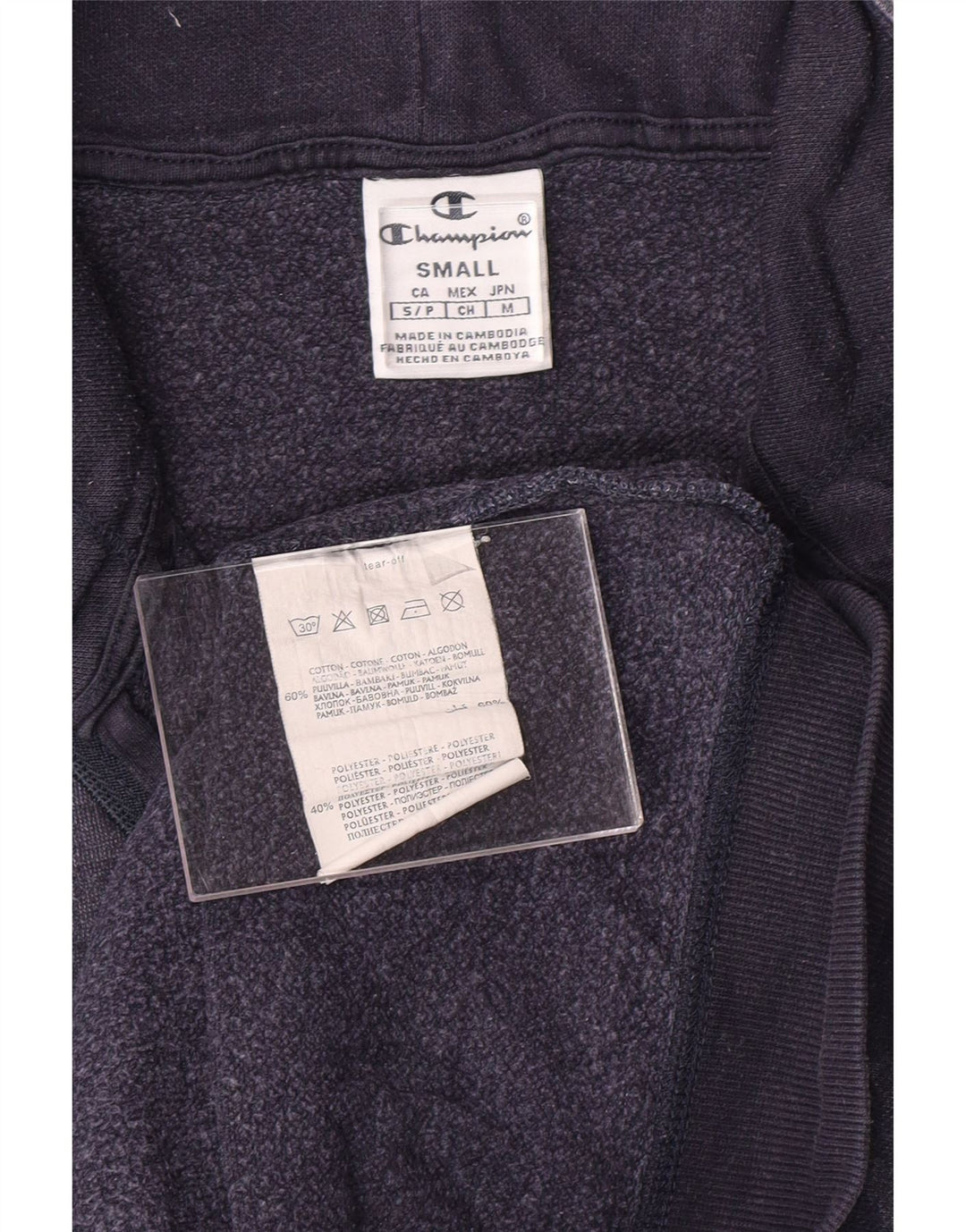 CHAMPION Womens Tracksuit Top Jacket UK 10 Small Navy Blue Cotton