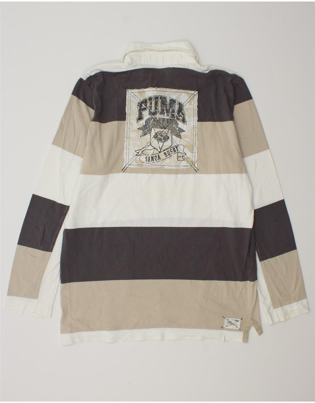 Ανδρικό μακρυμάνικο μπλουζάκι ράγκμπι πόλο PUMA μεγάλο πολύχρωμο ριγέ