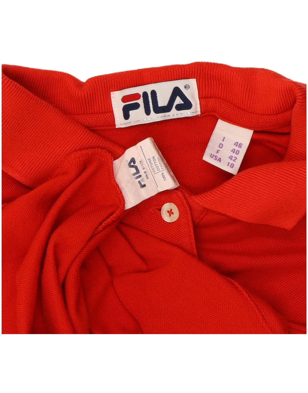 FILA Womens Polo Shirt IT 46 Large Red Cotton