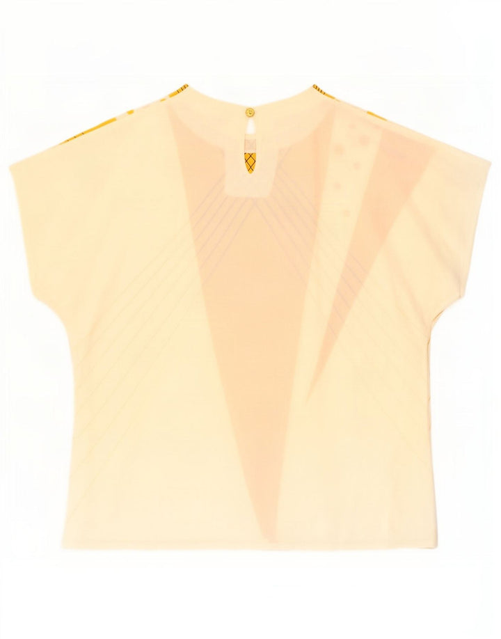 Vintage Womens Blouse Top UK 16 Large White Colourblock