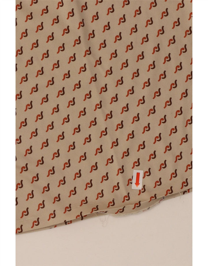 VINTAGE Γυναικείο πουλόβερ Πουκάμισο UK 16 Μεγάλο Μπεζ γεωμετρικό