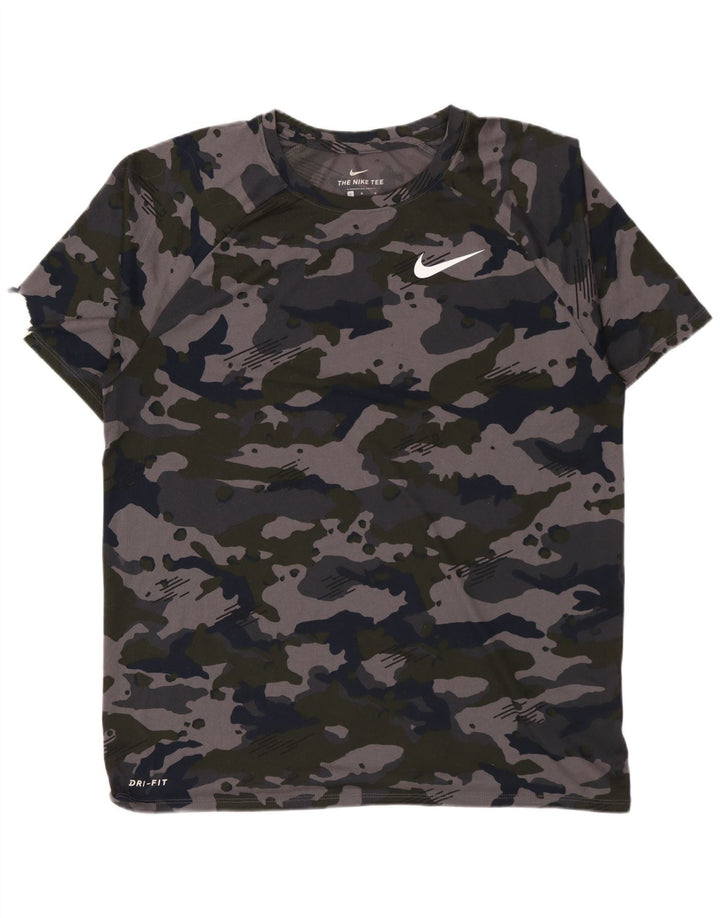 Ανδρικό T-Shirt NIKE Dri Fit Top Large Grey Camouflage Polyester