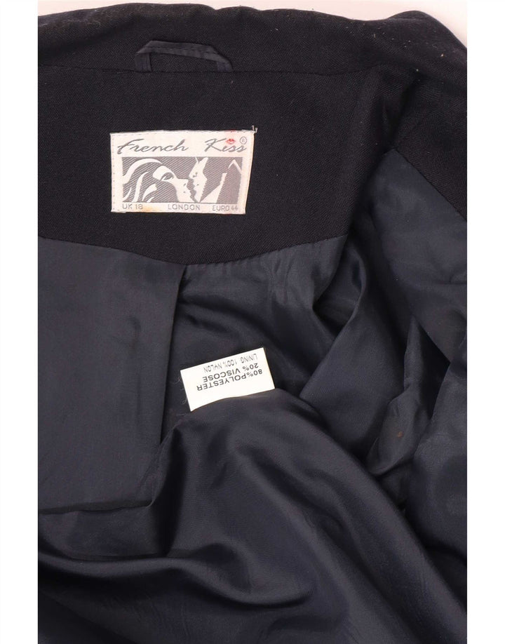 Vintage γυναικείο διπλό μπουφάν Blazer UK 18 XL Navy Blue Polyester