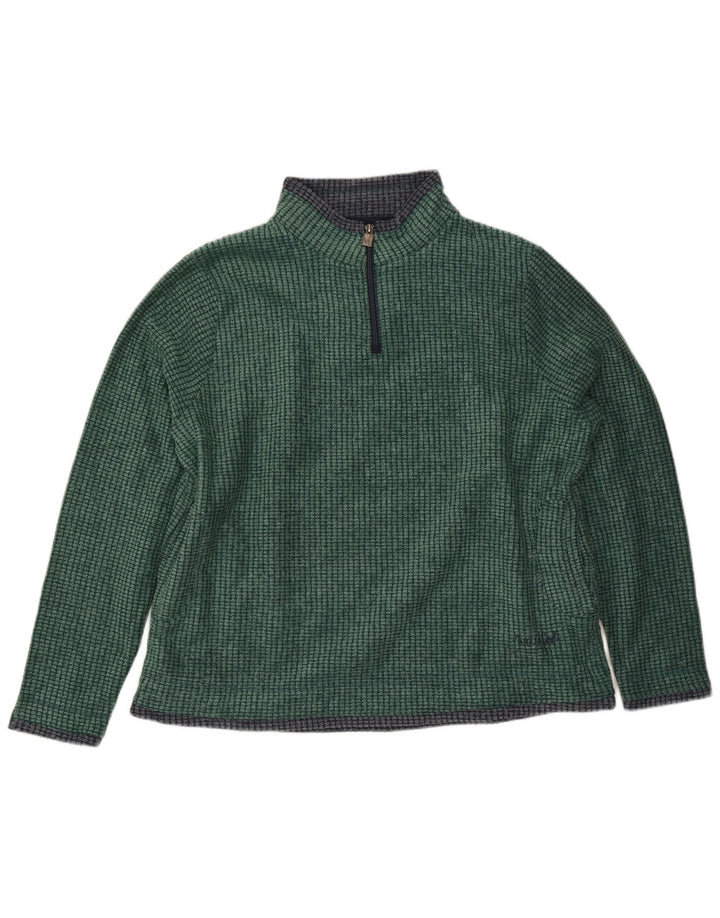 Weird Fish Mens Zip Fleece Jumper XL Green Polyester