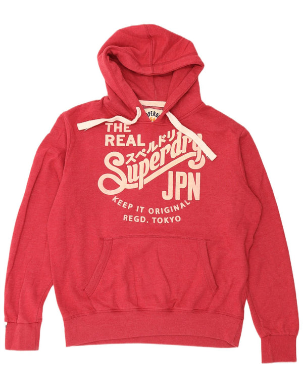 Superdry Mens Graphic Hoodie Jumper 2XL Red Cotton