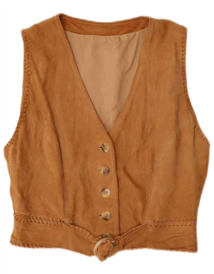 Vintage Γυναικείο Σουέντ Γιλέκο IT 44 Medium Beige
