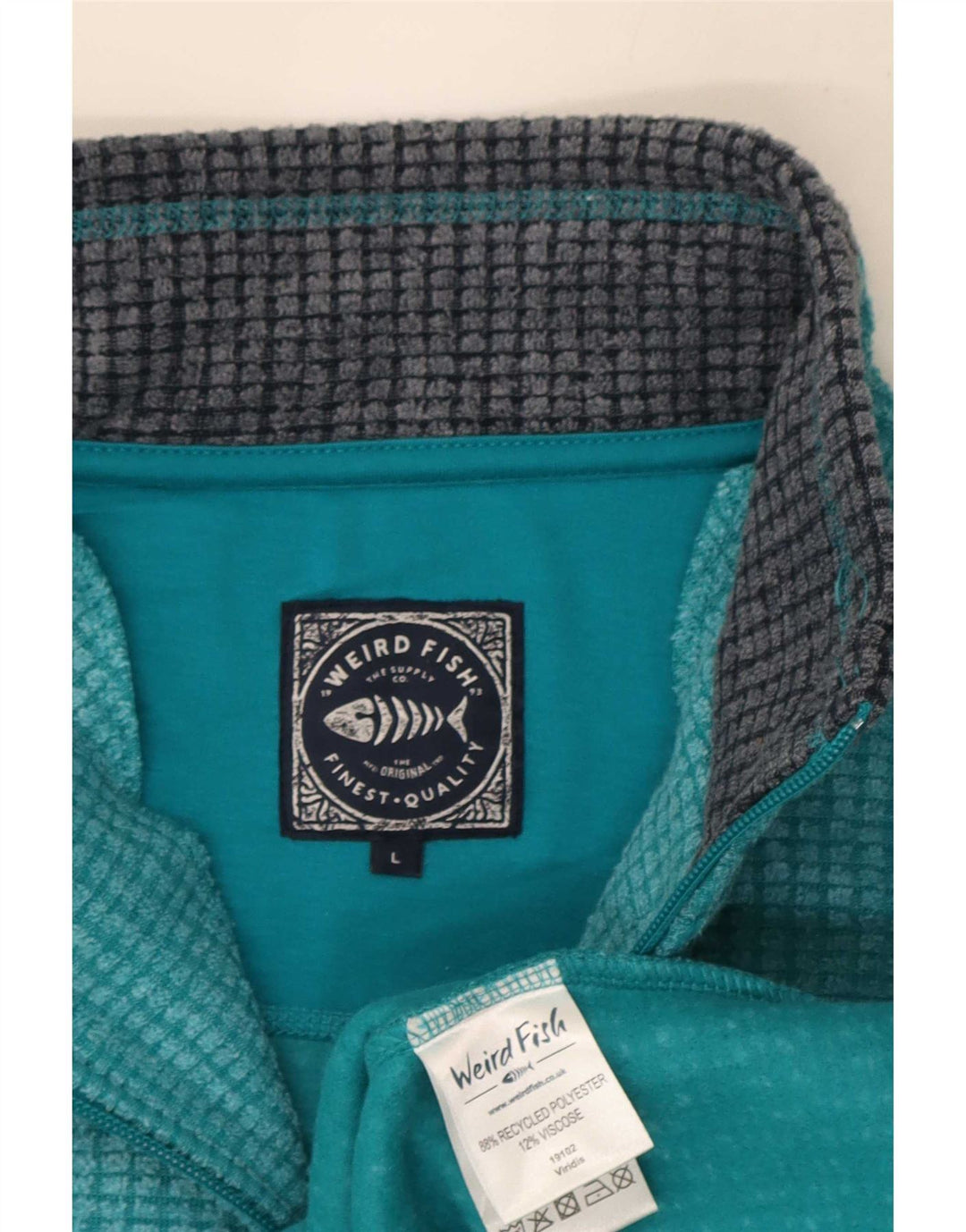 Weird Fish Mens Zip Fleece Jumper Μεγάλο Τυρκουάζ Πολυεστέρας