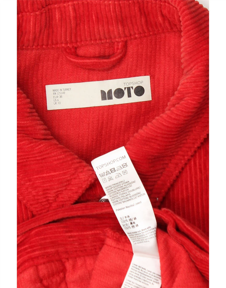 Topshop Γυναικείο Κοτλέ Μπουφάν UK 10 Small Red Cotton