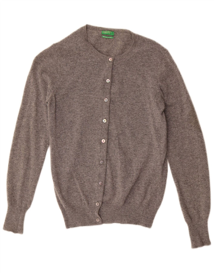 Γυναικείο πουλόβερ Benetton Cardigan UK 10 Small Grey Wool