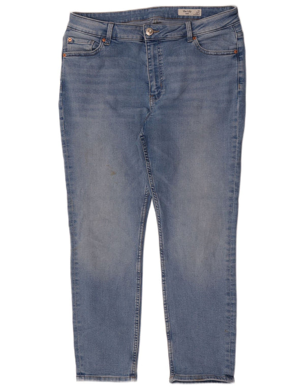 Marks & Spencer Womens The Lily Slim Jeans UK 16 Large W34 L27 Blue Cotton