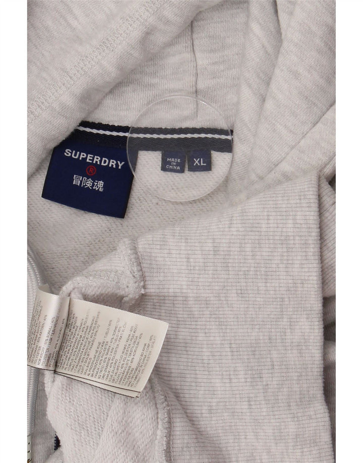 Superdry Ανδρικό γραφικό κουκούλα Jumper XL Γκρι βαμβακερό