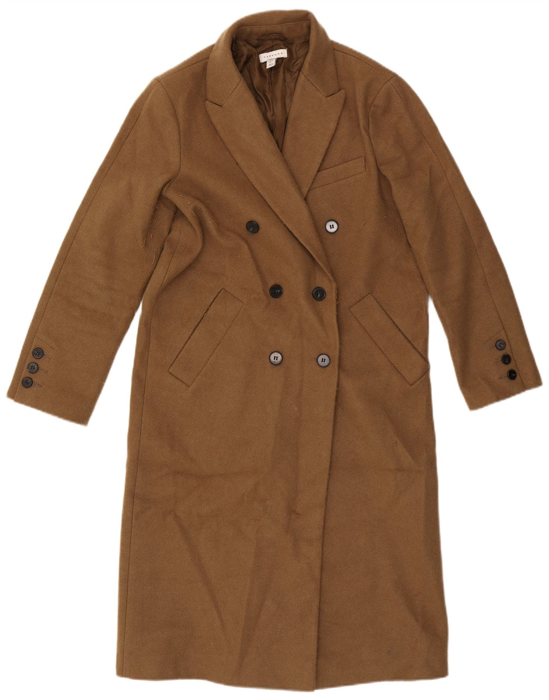 Topshop Γυναικείο Petite Oversized Παλτό με διπλό στήθος UK 4 XS καφέ