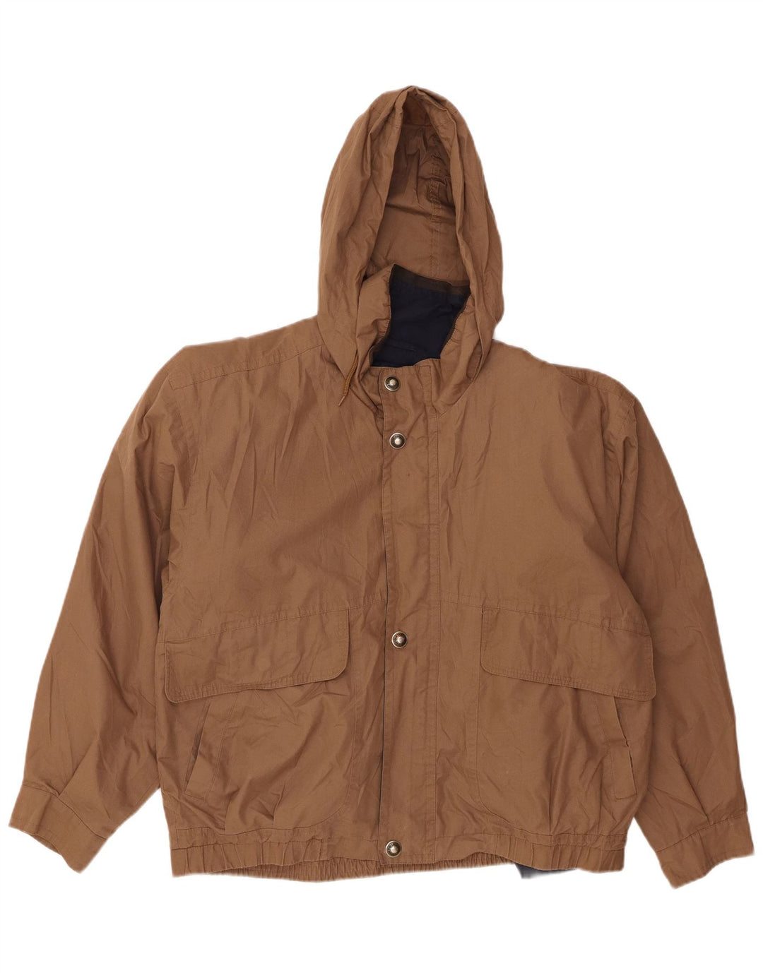 London Fog Ανδρικό μπουφάν Bomber Loose Fit Hooded UK 38 Medium Brown Nylon