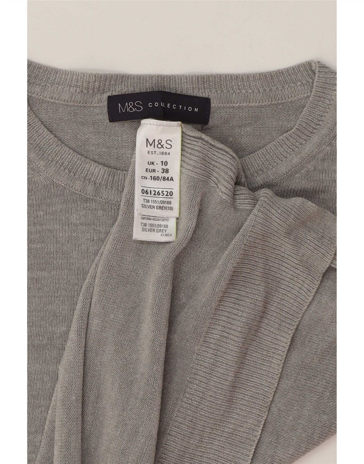 Marks & Spencer Γυναικείο πουλόβερ Crop Crew Neck Jumper UK 10 Small Grey
