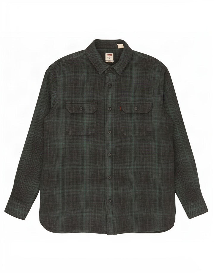 Ανδρικό πουκάμισο Levi's Relaxed Flannel Large Green Check Cotton