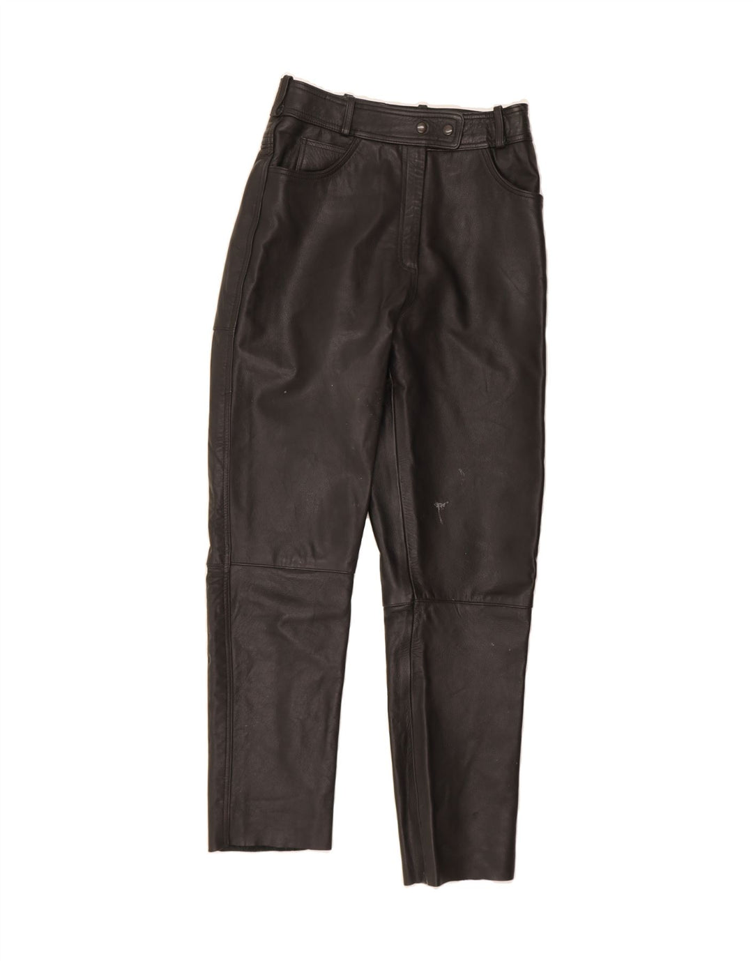 LOUIS Womens Slim Leather Trousers IT 44 Medium W28 L32 Black Leather Vintage Louis and Second-Hand Louis from Messina Hembry 
