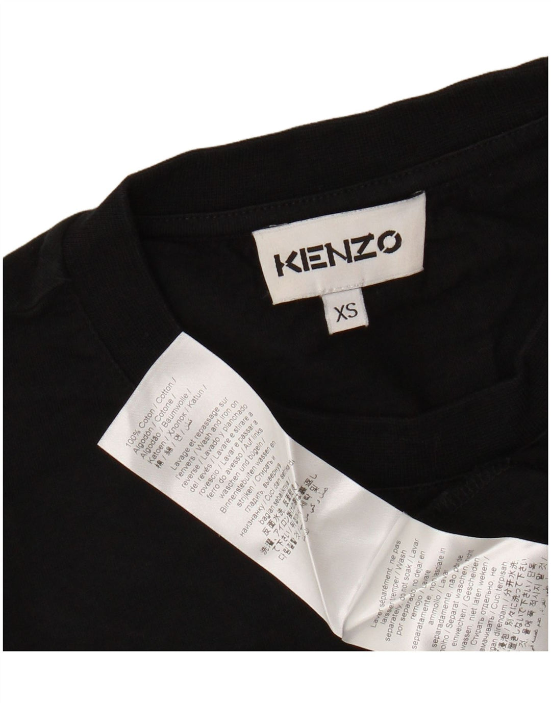 Ανδρικό γραφικό μπλουζάκι Kenzo Top XS Μαύρο βαμβακερό