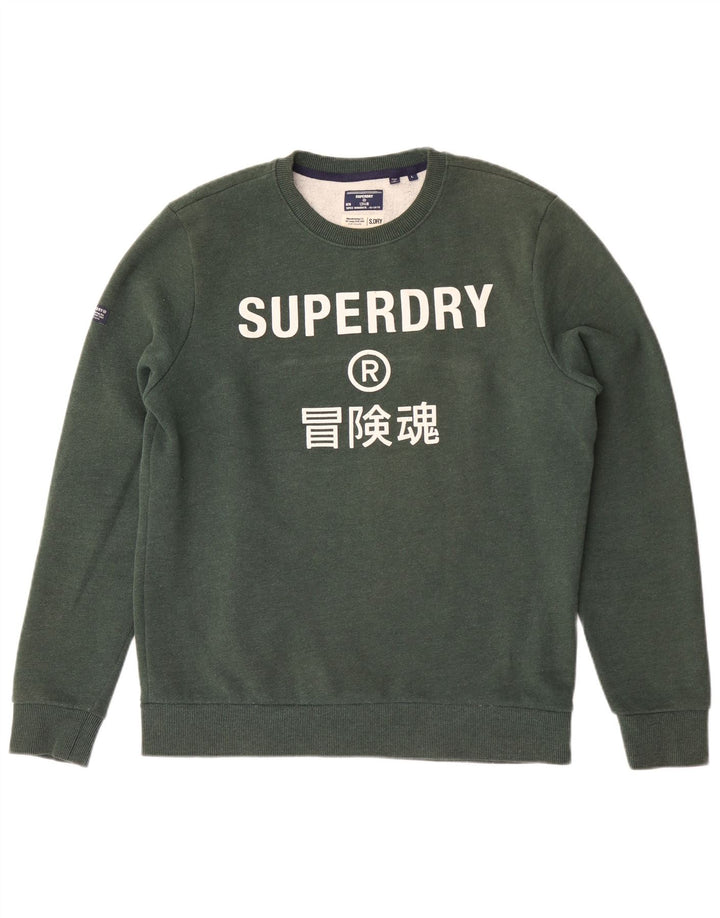 Ανδρικό γραφικό φούτερ Superdry Jumper Μεγάλο Πράσινο Βαμβακερό