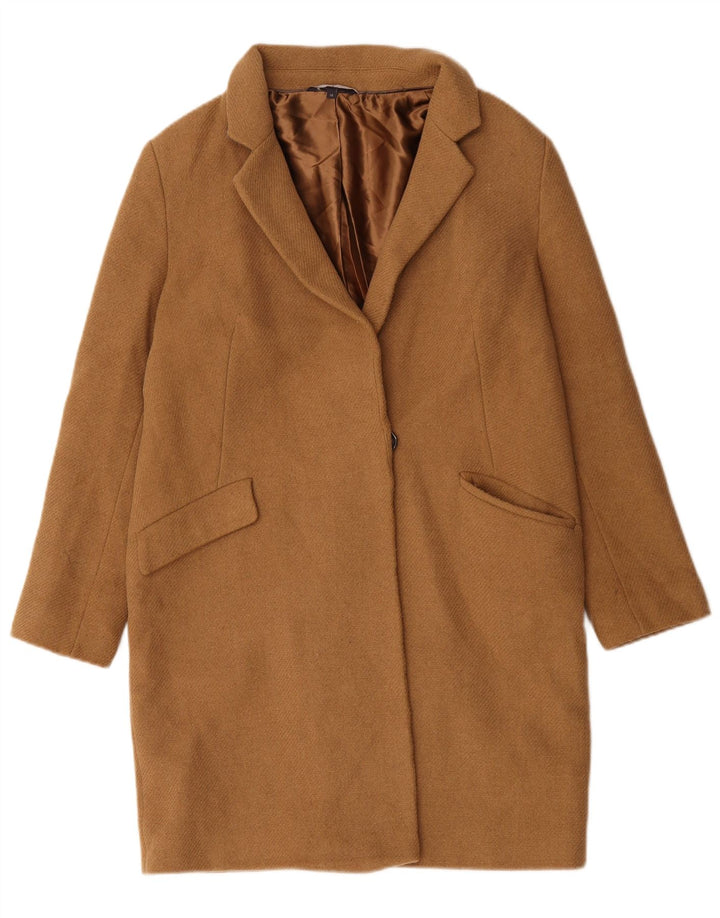 Marks & Spencer Γυναικείο Oversized Πανωφόρι UK 10 Small Beige Wool