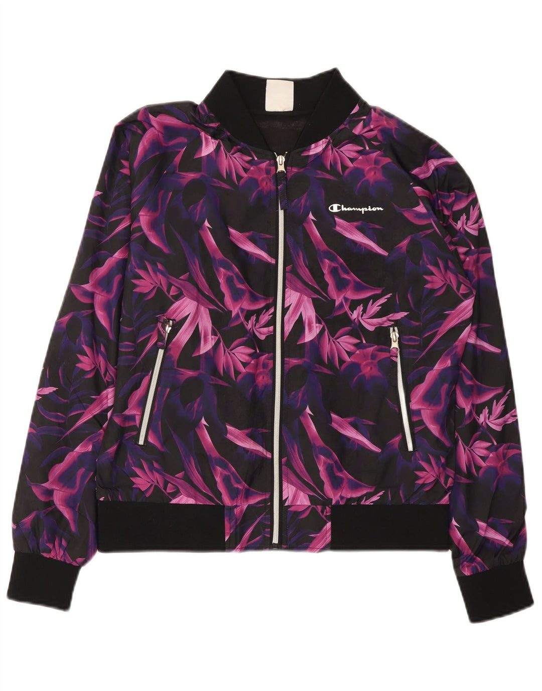 Γυναικεία αθλητική φόρμα Champion Top Jacket UK 10 Small Purple Floral Polyester