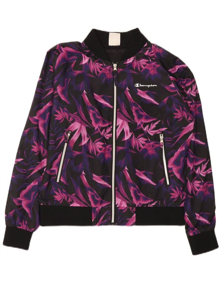Γυναικεία αθλητική φόρμα Champion Top Jacket UK 10 Small Purple Floral Polyester