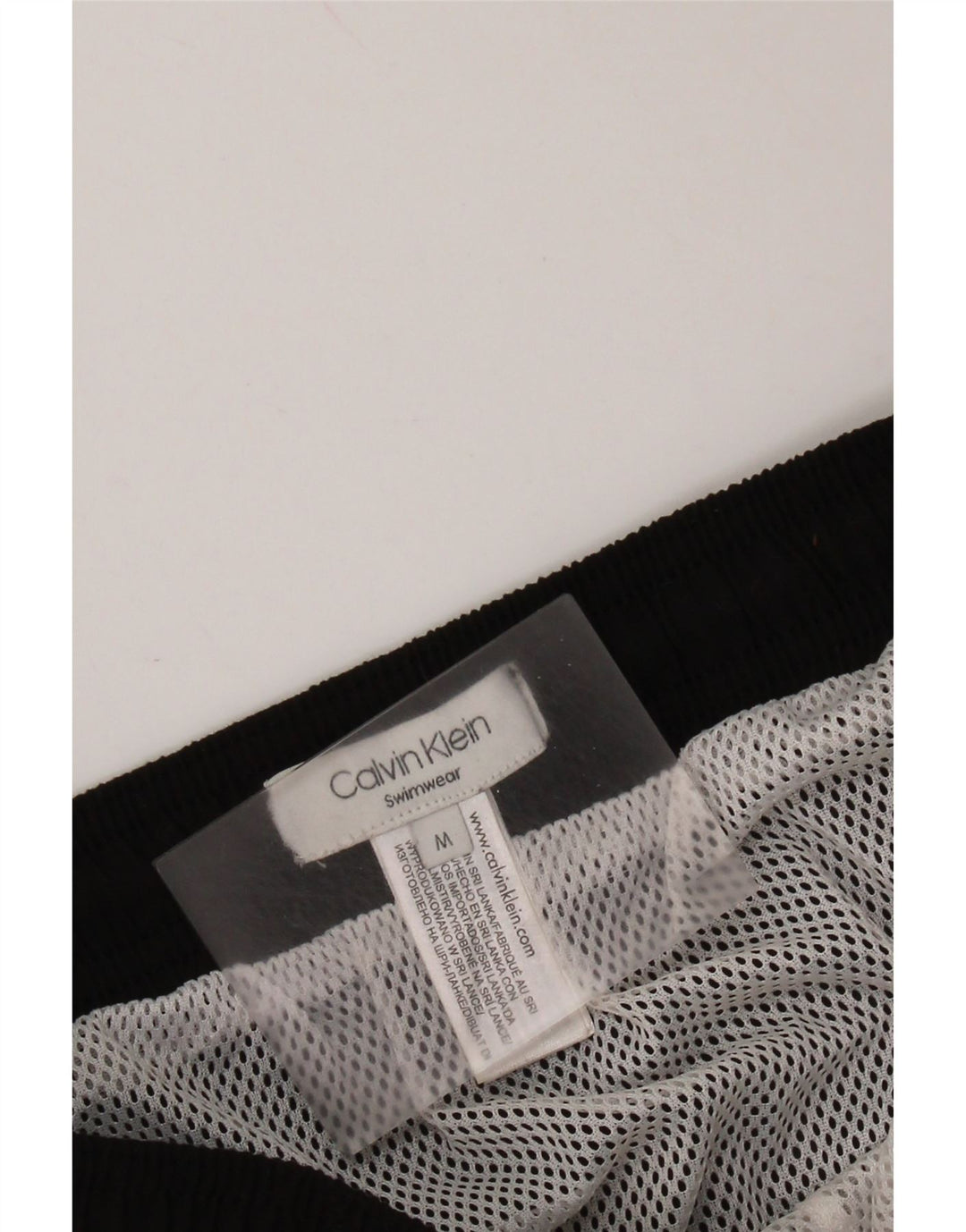 CALVIN KLEIN Womens Graphic Swimming Shorts UK 14 Medium  Black Polyester