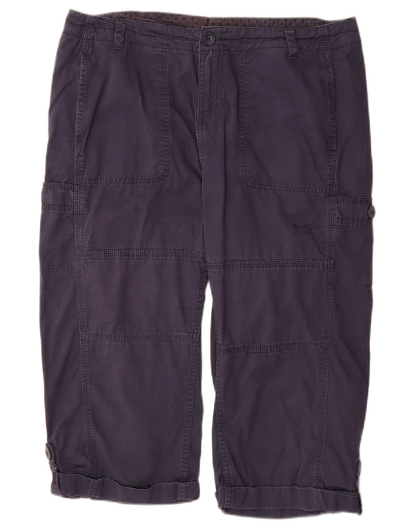 WEIRD FISH Γυναικείο παντελόνι Capri UK 14 Μεγάλο W34 Navy Blue βαμβακερό