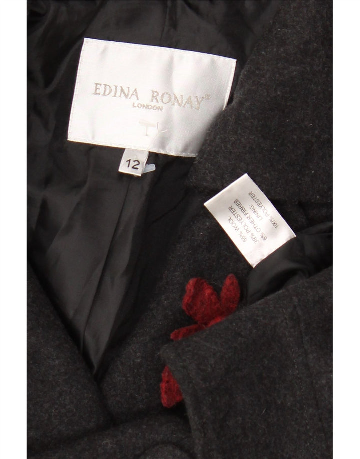 Edina Ronay γυναικείο μπουφάν 3/4 μανίκι Bomber UK 12 Medium Grey Wool