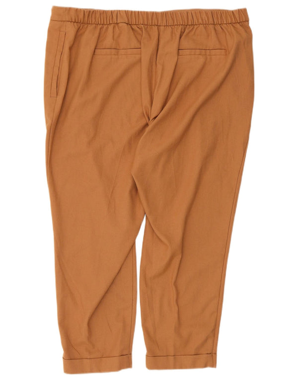 Marks & Spencer Γυναικείο Cropped Παντελόνι UK 20 2XL W38 L25 Beige Polyester
