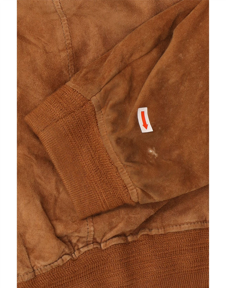 Vintage Ανδρικό Suede Bomber Jacket UK 40 Large Brown