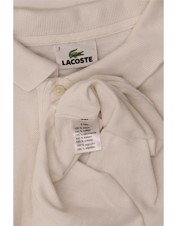 Ανδρικό πουκάμισο πόλο Lacoste Νούμερο 7 2XL Λευκό βαμβακερό
