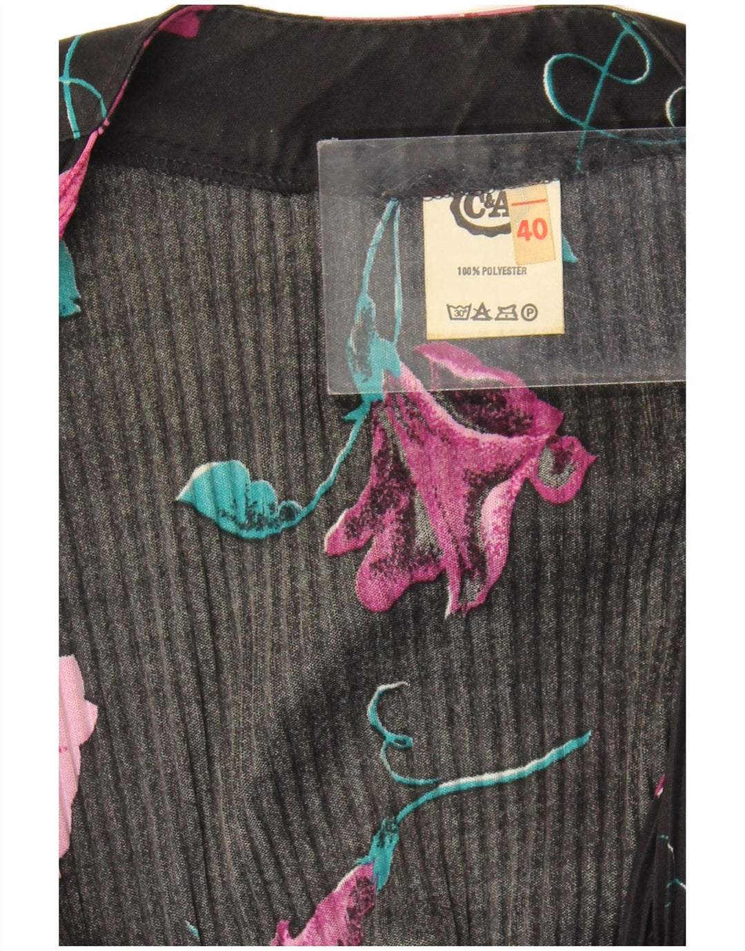 C&A Γυναικείο μάξι φόρεμα 3/4 μανίκι EU 40 Μεσαίο μαύρο φλοράλ πολυεστέρας