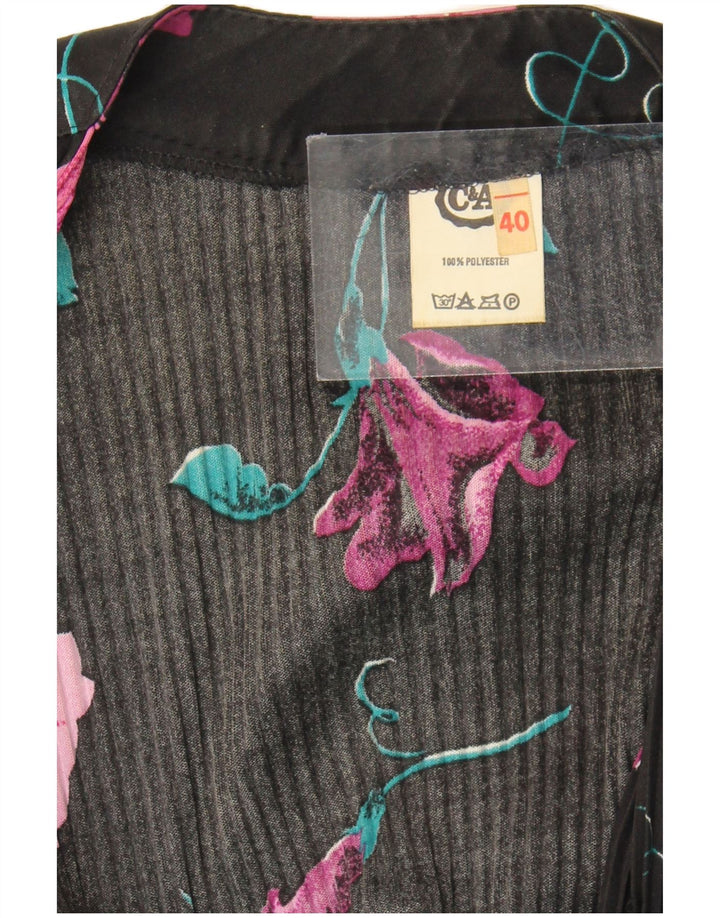 C&A Γυναικείο μάξι φόρεμα 3/4 μανίκι EU 40 Μεσαίο μαύρο φλοράλ πολυεστέρας