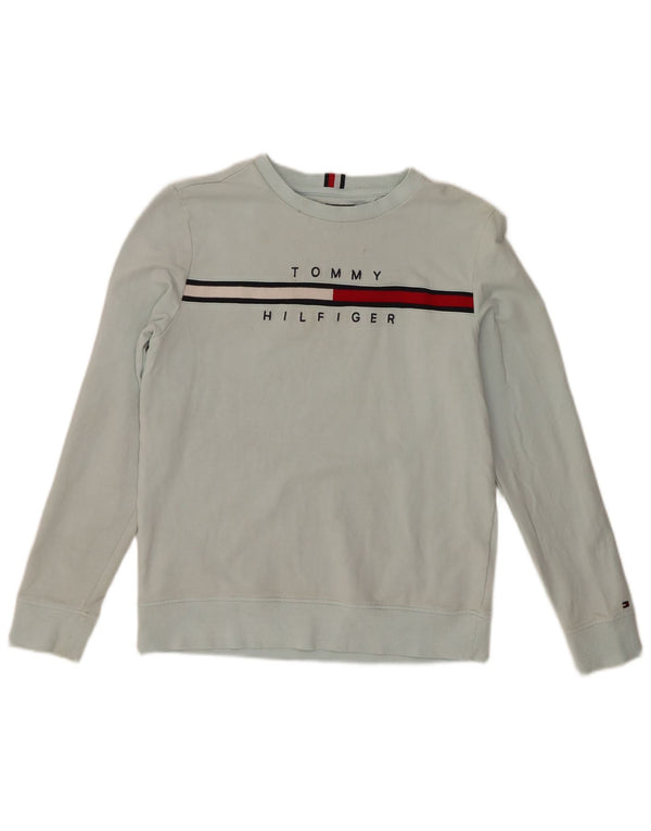 Tommy Hilfiger Girls Graphic Φούτερ Jumper 13-14 ετών Μπλε βαμβακερό