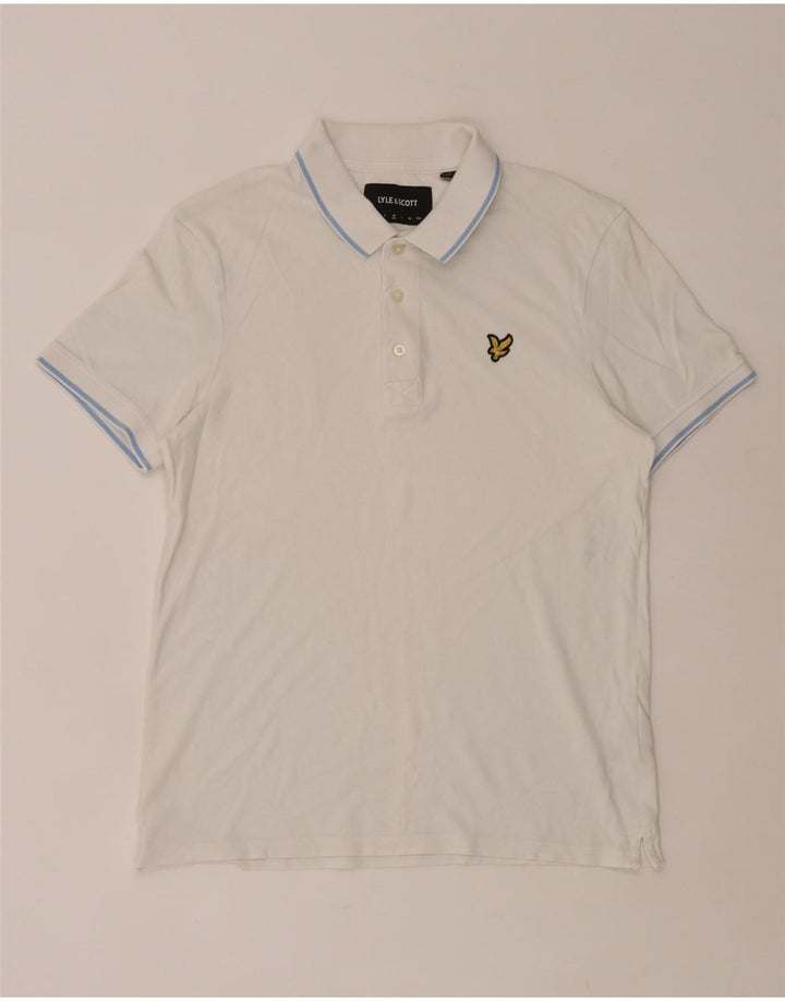 Ανδρικό πουκάμισο πόλο Lyle & Scott, μεσαίο λευκό βαμβακερό