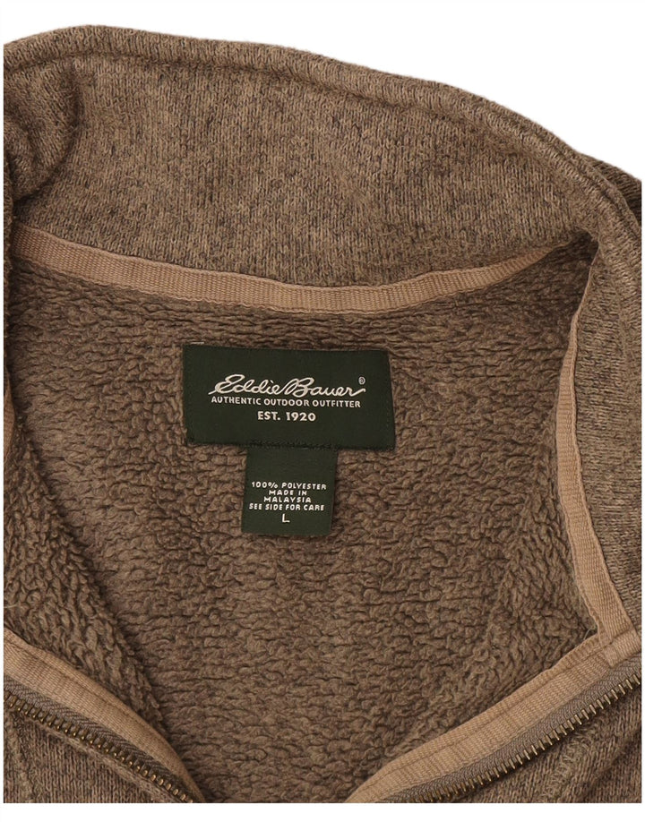 EDDIE BAUER Ανδρικό φούτερ με φερμουάρ, πουκάμισο με μεγάλο καφέ πολυεστέρα