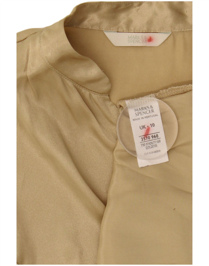 Marks & Spencer Γυναικεία Αμάνικη Μπλούζα Τοπ UK 10 Small Gold Polyester