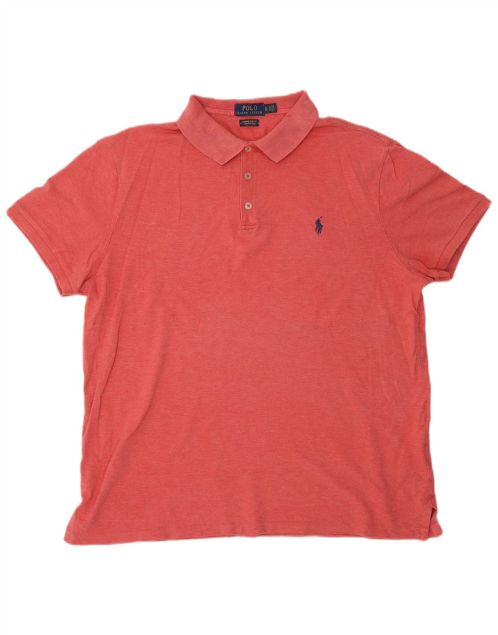 POLO RALPH LAUREN Ανδρικό πουκάμισο Polo με λεπτή εφαρμογή XL κόκκινο βαμβακερό