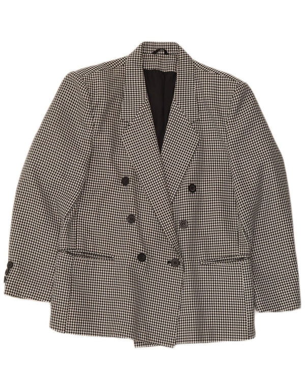 CLASSIC Γυναικείο διπλό μπουφάν Blazer UK 14 Large Black Houndstooth