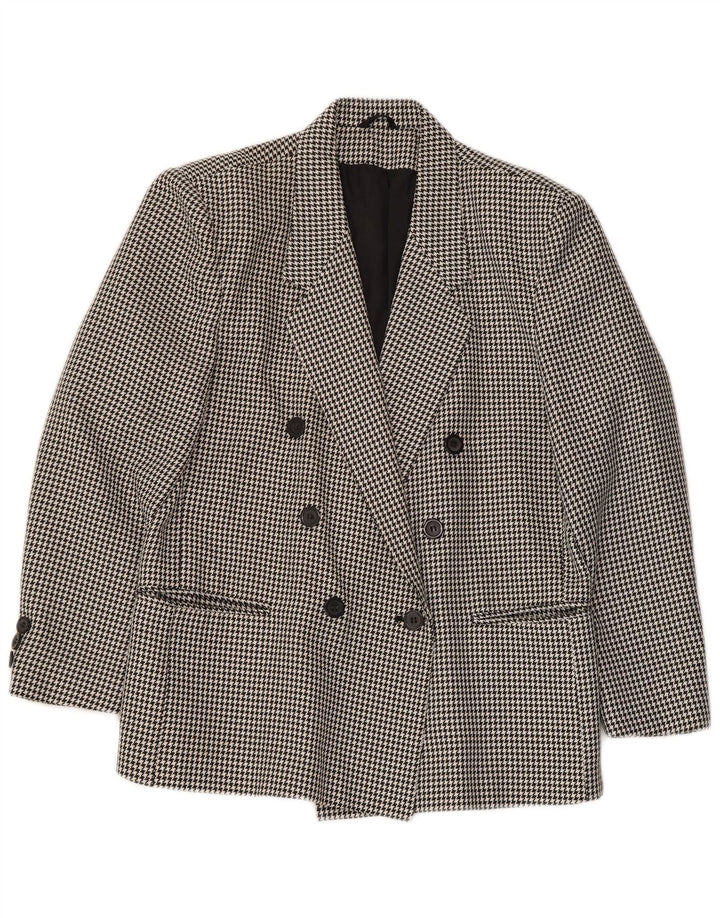 CLASSIC Γυναικείο διπλό μπουφάν Blazer UK 14 Large Black Houndstooth