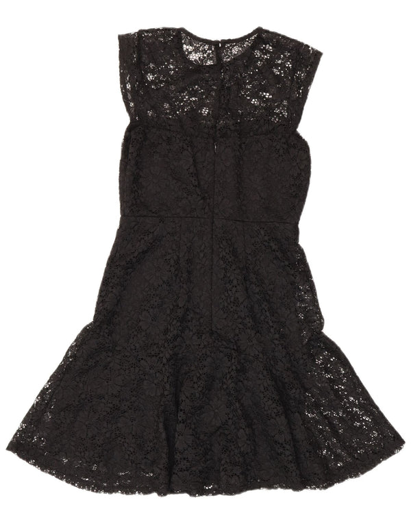 Warehouse Γυναικείο Αμάνικο Δαντελένιο Φόρεμα UK 10 Small Black Floral