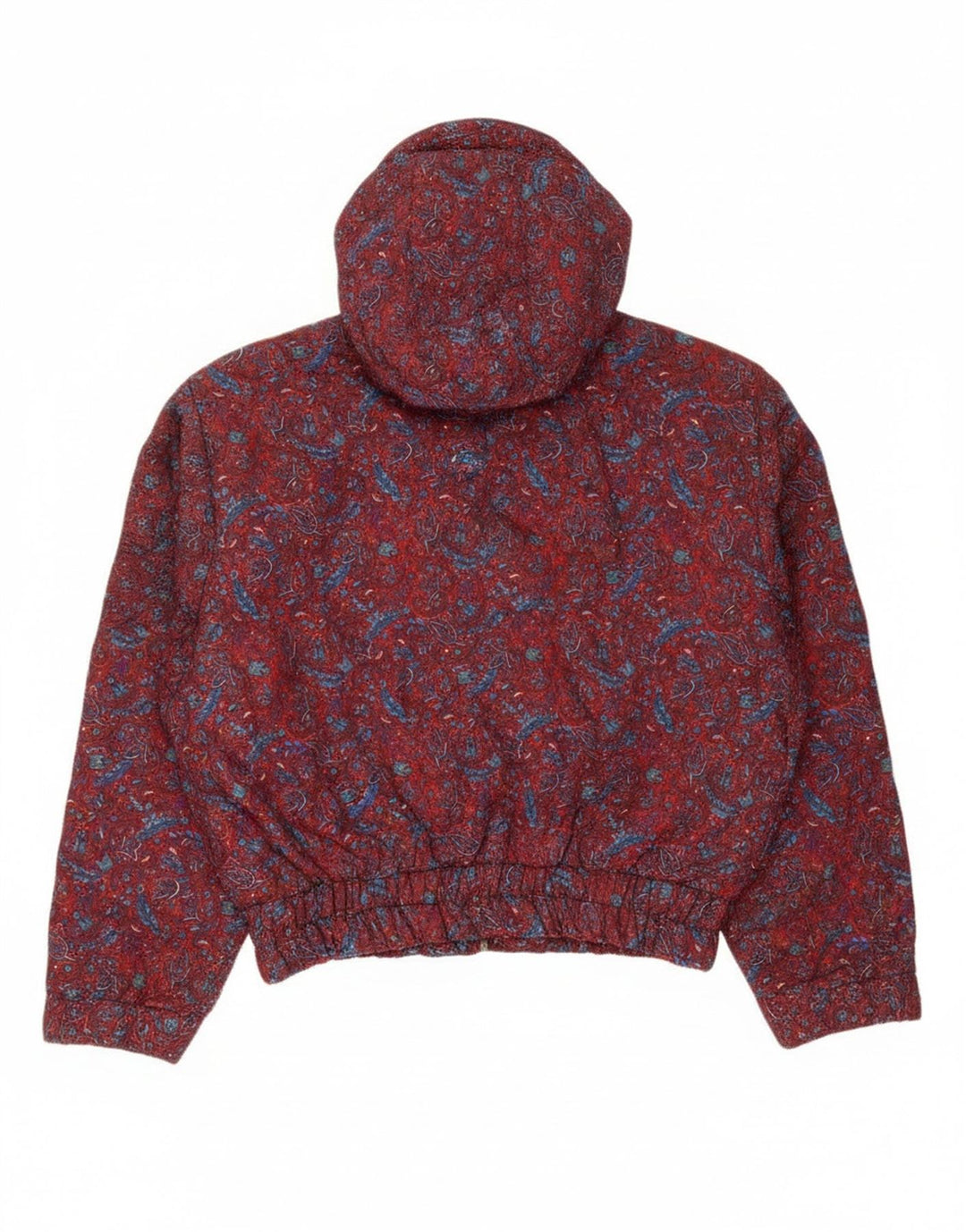oltre Γυναικείο Hooded Oversized Bomber Jacket UK 10 Small Red Paisley