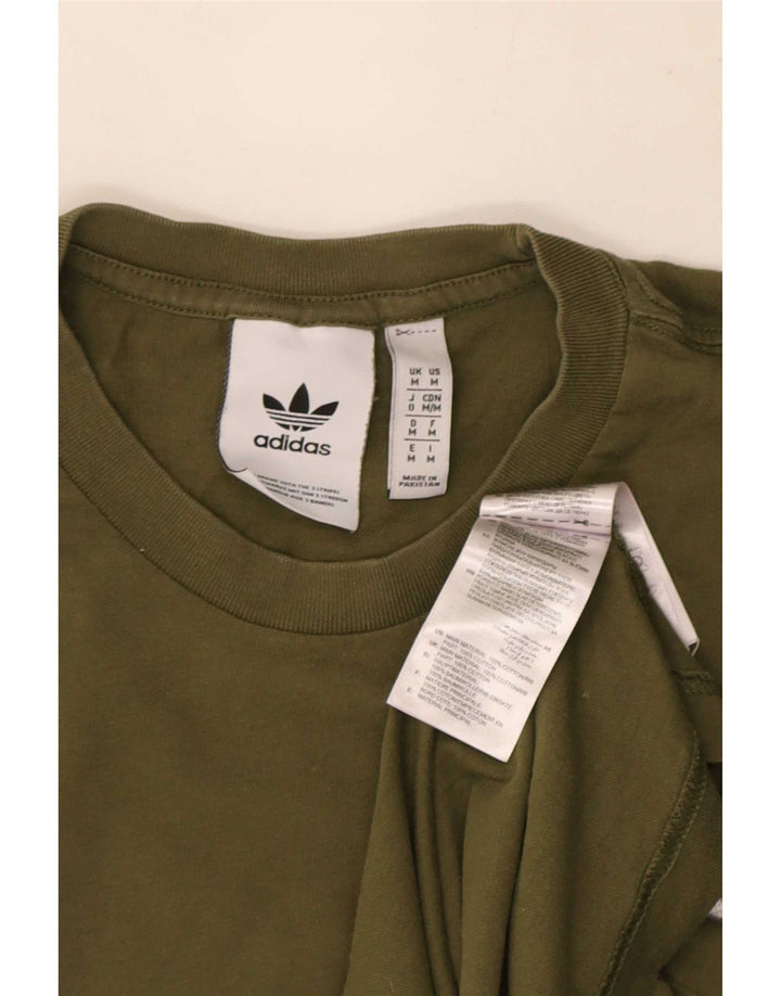 Ανδρικό T-Shirt Adidas Top από μεσαίο χακί βαμβάκι