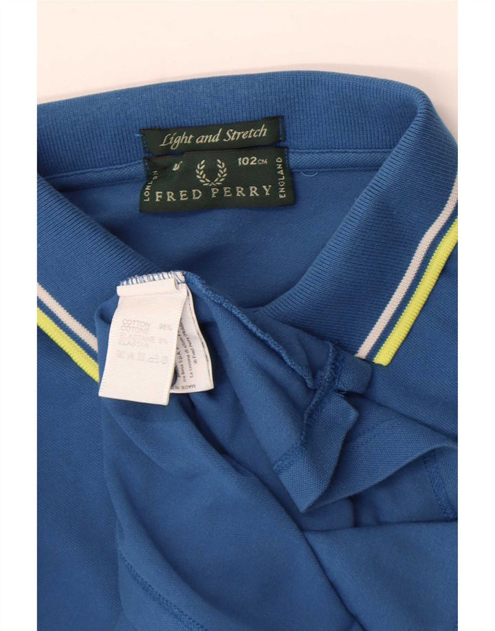 Fred Perry Ανδρικό πουκάμισο Polo Light and Stretch Βαμβακερό μεσαίο μπλε ριγέ