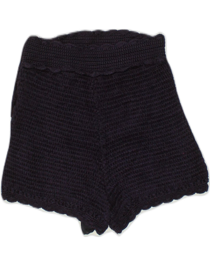 H&M Womens High Waist Casual Shorts US 6 Medium W26 Navy Blue Viscose | Vintage H&M | Thrift | Second-Hand H&M | Used Clothing | Messina Hembry 