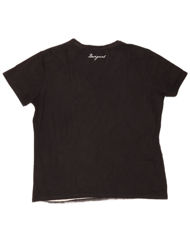 Ανδρικό γραφικό μπλουζάκι DESIGUAL Top 2XL Γκρι χρώματος βαμβακερό