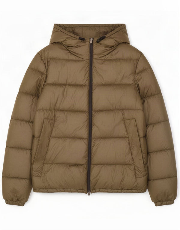 PEUTEREY Ανδρικό μπουφάν με κουκούλα UK 40 Large Khaki Polyamide